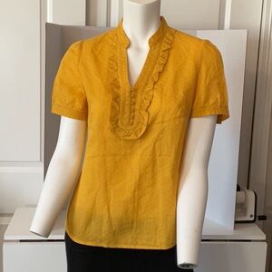 Ann Taylor Loft Yellow Ruffled Women's Top